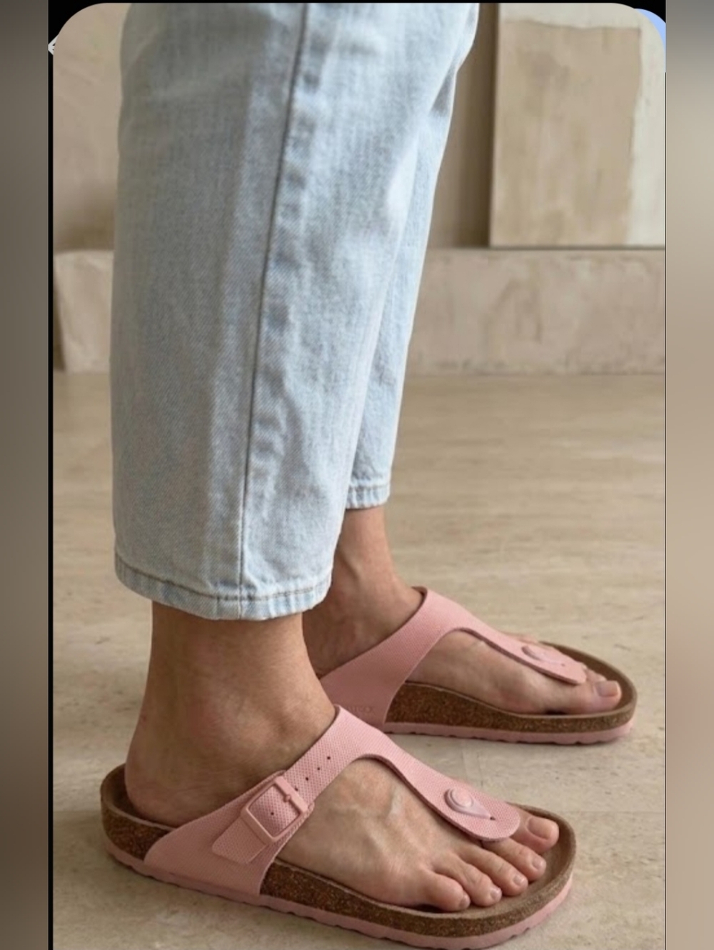 Birkenstock Gizeh Vegan thong sandals in a Soft Pink color, 8 (39), NWOB